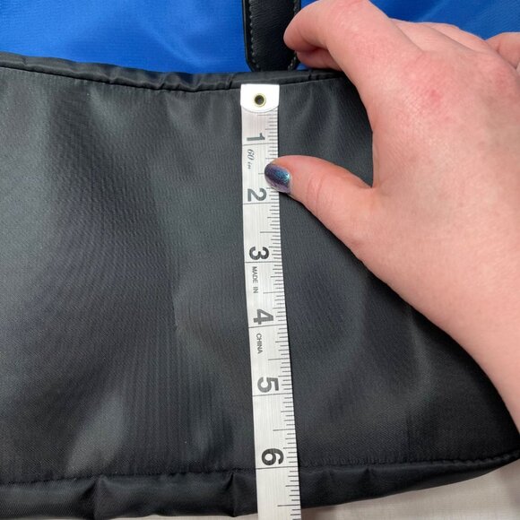 St. John Colorblock Blue Black Nylon Tote Bag - Picture 9 of 10